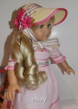 Retired American Girl Caroline Doll in Meet Outfit w Book, Bonnet
