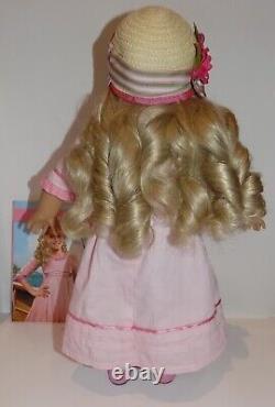 Retired American Girl Caroline Doll in Meet Outfit w Book, Bonnet