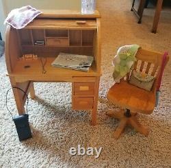 Retired American Girl Kit Kittredge Rolltop Desk and Chair with Accessories