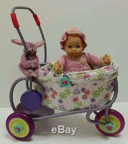 Retired American Girl doll Felicity Baby Polly & Stroller Bunny Rabbit Complete