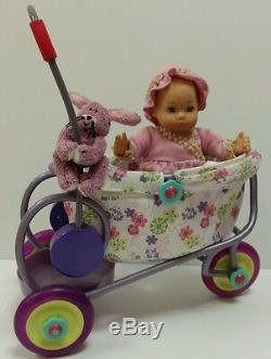 Retired American Girl doll Felicity Baby Polly & Stroller Bunny Rabbit Complete