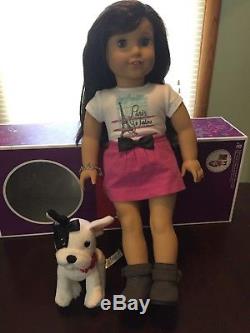 Retired Grace Girl of the Year 2015 American Girl Doll With Dog & Bracelet & Shoes