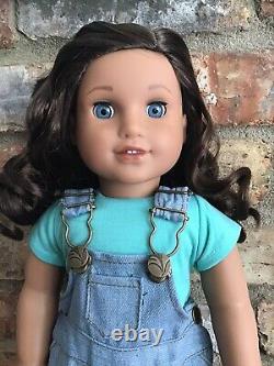 Robyn Custom OOAK Hispanic American Girl Doll Brown Curly Hair Blue Eyes Luciana