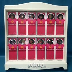 Set of 12 American Girl Mini Dolls With Books 25 Years Collection With Shelf