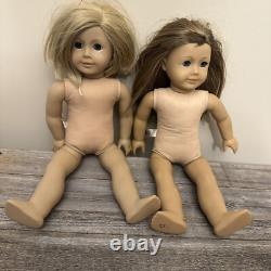 Set of 2 American Girl Dolls 2013 Golden Brown Blue Eyes 2008 Blonde Blue Eyes