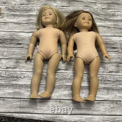 Set of 2 American Girl Dolls 2013 Golden Brown Blue Eyes 2008 Blonde Blue Eyes