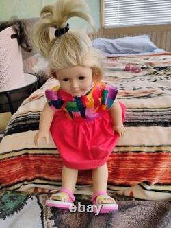 Set of 3 American Girl dolls and suitcase full of clothes and accessories