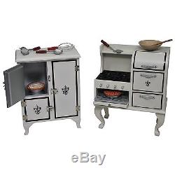 Stove & Fridge Furniture +Kitchen Accessory Play Set for 18 American Girl Dolls