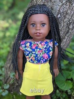 Tameka Custom American Girl Doll OOAK Black Braided Hair Brown Eyes Makena