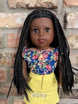 Tameka Custom American Girl Doll OOAK Black Braided Hair Brown Eyes Makena