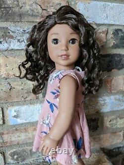 Tessa Custom American Girl Doll Dark Brown Curly Hair Brown Eyes Nanea