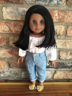 Thea Custom American Girl Doll OOAK Black Hair Dark Blue Eyes Sonali