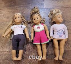 Three American Girl Dolls Authentic Used withClothes
