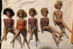 VINTAGE Barbie AMERICAN GIRL Lot Plus BEND LEG MIDGE In Original Box. 6 Dolls