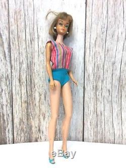 Vintage 1958 Barbie American Girl Bend Leg Barbie Doll Ash Blonde