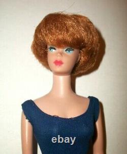 Vintage 1960s Titian American Girl Face Bubblecut Barbie Doll Blue Helenca Suit