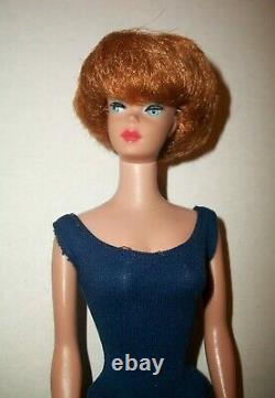 Vintage 1960s Titian American Girl Face Bubblecut Barbie Doll Blue Helenca Suit