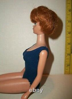 Vintage 1960s Titian American Girl Face Bubblecut Barbie Doll Blue Helenca Suit