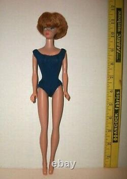 Vintage 1960s Titian American Girl Face Bubblecut Barbie Doll Blue Helenca Suit