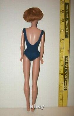 Vintage 1960s Titian American Girl Face Bubblecut Barbie Doll Blue Helenca Suit