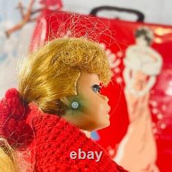 Vintage 1962 Original Barbie Blonde Ponytail Doll with Carry Case/Clothes Lot