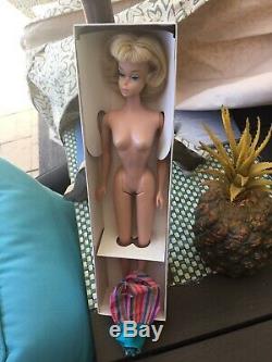 Vintage 1966 Rare Pale Thick Blonde American Girl Bent Knee Barbie Doll Fabulous