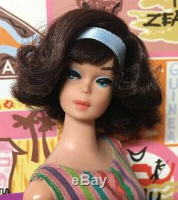 Vintage American Girl Dark Brunette Japanese Side Part Barbie Doll byApril