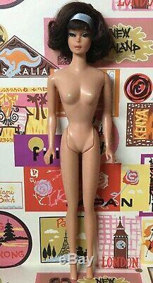 Vintage American Girl Dark Brunette Japanese Side Part Barbie Doll byApril