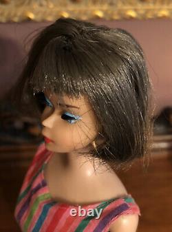 Vintage American Girl Long Hair Silver Brunette Doll with Box Swimsuit Stand Book