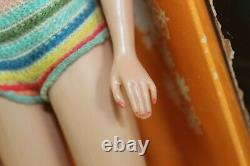 Vintage Barbie Bendleg Midge 1964 & original Swimsuit/ Box / Stand/ Inlay 60er