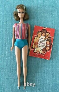 Vintage Blonde Original Side Part American Girl Barbie Suit Shoes Booklet 1965