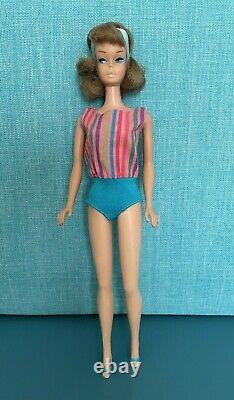 Vintage Blonde Original Side Part American Girl Barbie Suit Shoes Booklet 1965