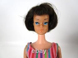 Vtg 60's Barbie American Girl Doll Brunette Bendable Legs with Swimsuit & Heels