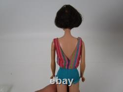 Vtg 60's Barbie American Girl Doll Brunette Bendable Legs with Swimsuit & Heels