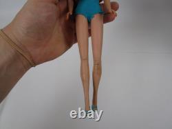 Vtg 60's Barbie American Girl Doll Brunette Bendable Legs with Swimsuit & Heels