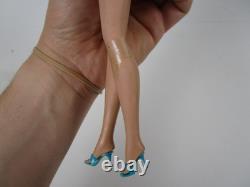 Vtg 60's Barbie American Girl Doll Brunette Bendable Legs with Swimsuit & Heels