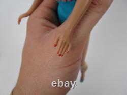 Vtg 60's Barbie American Girl Doll Brunette Bendable Legs with Swimsuit & Heels