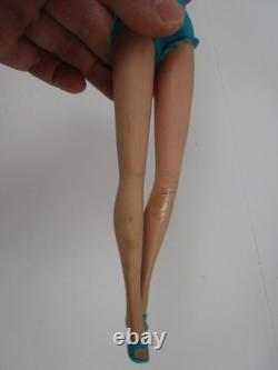 Vtg 60's Barbie American Girl Doll Brunette Bendable Legs with Swimsuit & Heels