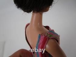 Vtg 60's Barbie American Girl Doll Brunette Bendable Legs with Swimsuit & Heels