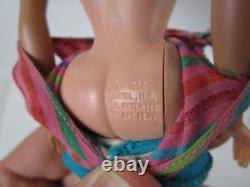 Vtg 60's Barbie American Girl Doll Brunette Bendable Legs with Swimsuit & Heels