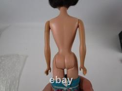 Vtg 60's Barbie American Girl Doll Brunette Bendable Legs with Swimsuit & Heels