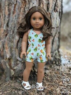 Willa Custom American Girl Doll OOAK Dark Brown Curly Hair Hazel Eyes Sonali